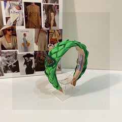 GREEN FABRIC BRAIDED HAIRBAND 344761