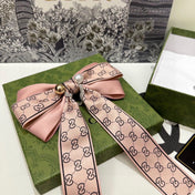 RIBBON BOW HAIR CLIP IN BABY PINK RE-NYLON ATTACHED PEARL 358259