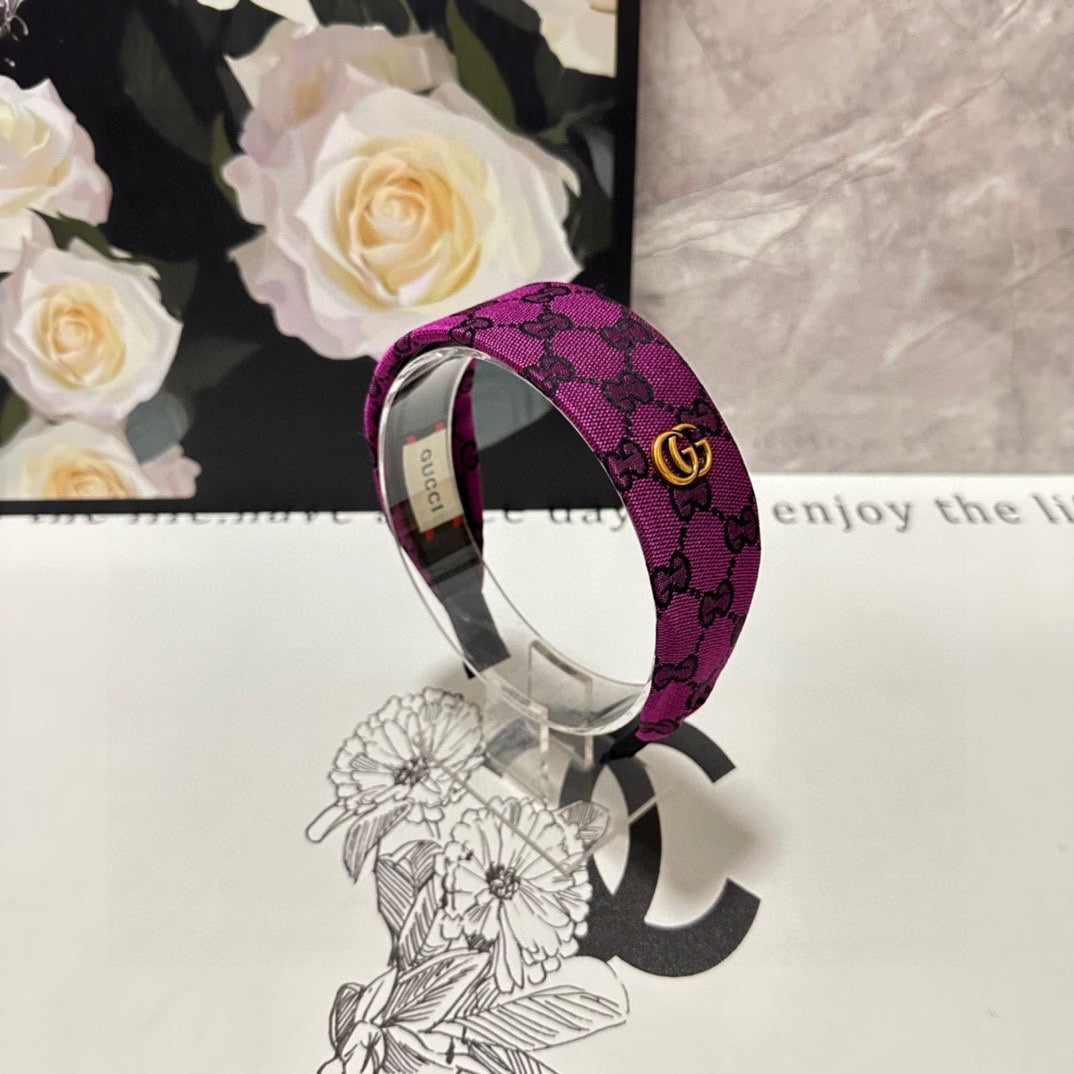 FUCHSIA PINK MONOGRAM CANVAS HAIRBAND 369307