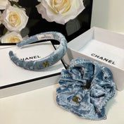 SKY BLUE VELVET TWO-PIECE SET 412457