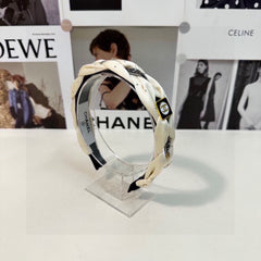 WHITE FABRIC HAIRBAND WITH CRYSTAL 412474