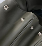 RODEO LARGE BAG 40 IN KHAKI GREEN SMOOTH CALFSKIN SILVER HARDWARE