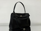 RODEO MEDIUM BAG 35 IN BLACK SMOOTH CALFSKIN SILVER HARDWARE