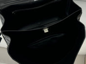 RODEO LARGE BAG 40 IN BLACK SMOOTH CALFSKIN SILVER HARDWARE