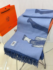CHEVAL D'ATTELAGE BLANKET 180 CM IN NAVY BLUE LAMBSWOOL AND CASHMERE 231863