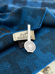 SCARF 200 CM IN COBALT BLUE MONOGRAM CASHMERE
