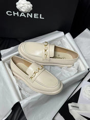 CC LOAFERS WHITE QUILTED CALFSKIN