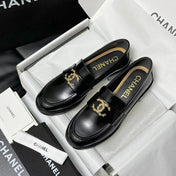 CC LOAFER BLACK CALFSKIN WITH META LOGO