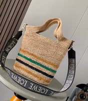 LOE 30 SLIT BAG IN COLORFUL RAFFIA AND CALFSKIN