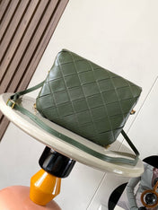 LOEWE 25S PUFFER GOYA BAG 23 IN DARK OLIVE GREEN NAPPA LAMBSKIN