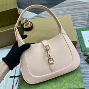 JACKIE SMALL SHOULDER BAG 27 IN LIGHT PINK CRACKED LACQUER CALFSKIN GOLD HARDWARE