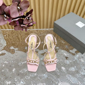 WHITNEY 10 CM SANDAL IN LIGHT PINK CALFSKIN