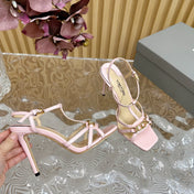 WHITNEY 10 CM SANDAL IN LIGHT PINK CALFSKIN