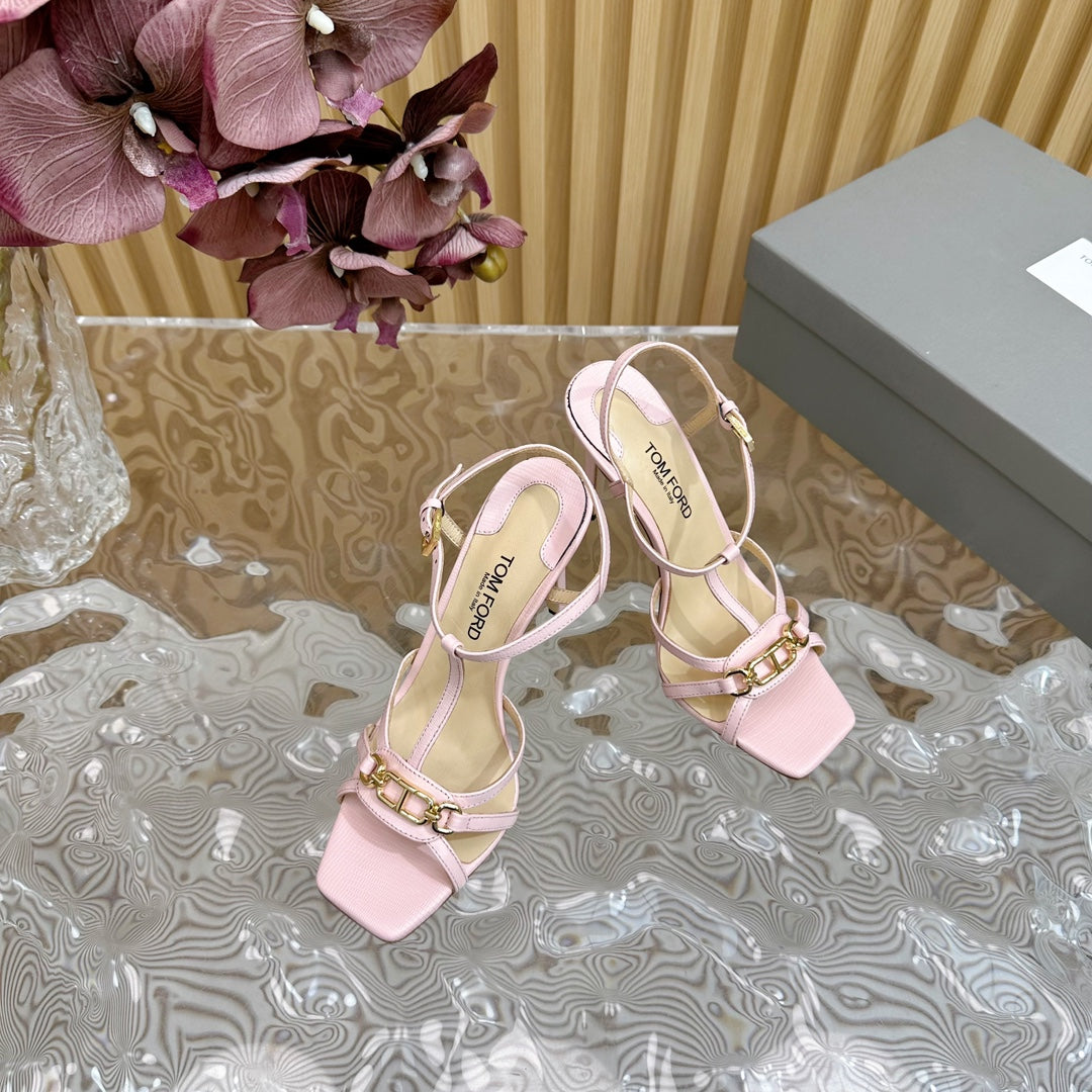 WHITNEY 10 CM SANDAL IN LIGHT PINK CALFSKIN
