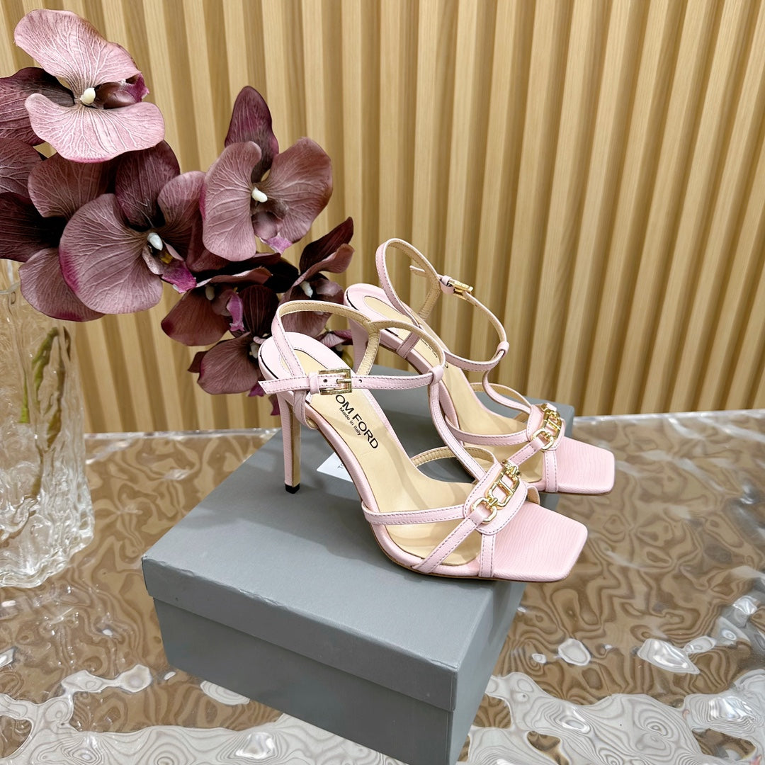 WHITNEY 10 CM SANDAL IN LIGHT PINK CALFSKIN