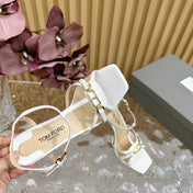 WHITNEY 10 CM SANDAL IN WHITE CALFSKIN