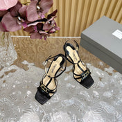 WHITNEY 10 CM SANDAL IN BLACK CALFSKIN