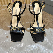 WHITNEY 10 CM SANDAL IN BLACK CALFSKIN