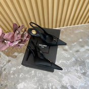 BABYLONE SLINGBACK PUMPS IN BLACK SILK