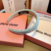 SIMPLE HAIRBAND IN SKY BLUE TWEED 282731
