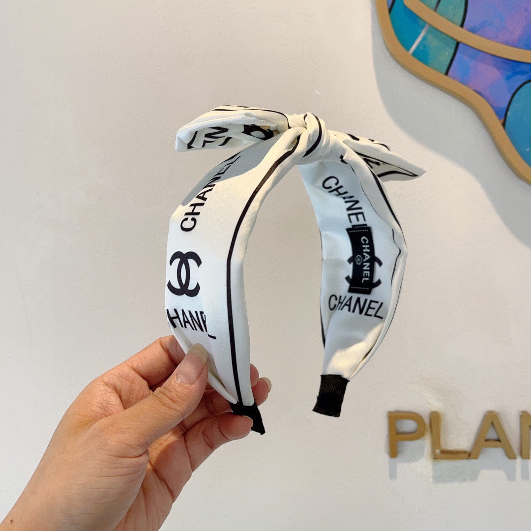 WHITE MIX BLACK SILK HAIRBAND 358256