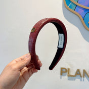 BURGUNDY RED HAIRBAND CALFSKIN 374075