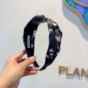 MICKEY PRINT HAIRBAND IN BLACK SILK 409359