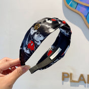 MICKEY PRINT HAIRBAND IN BLACK SILK 409359