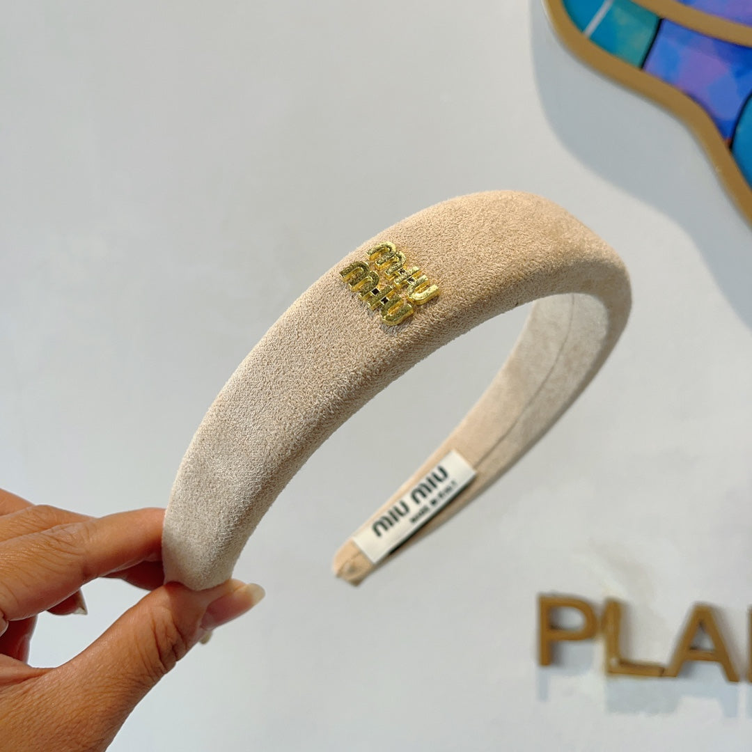 THICK HEADBAND IN BEIGE CASHMERE 412453