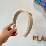 THICK HEADBAND IN BEIGE CASHMERE 412453