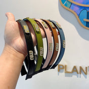 HEAD BAND IN LIGHT PINK LAMBSKIN AND RESIN 417297