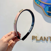 HEAD BAND IN LIGHT PINK LAMBSKIN AND RESIN 417297