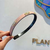 HEAD BAND IN LIGHT PINK LAMBSKIN AND RESIN 417297