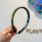 HEAD BAND IN OLIVE GREEN LAMBSKIN AND RESIN 417298