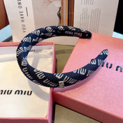 THICK HAIR BAND IN NAVY BLUE KINITTED FABRIC 420636