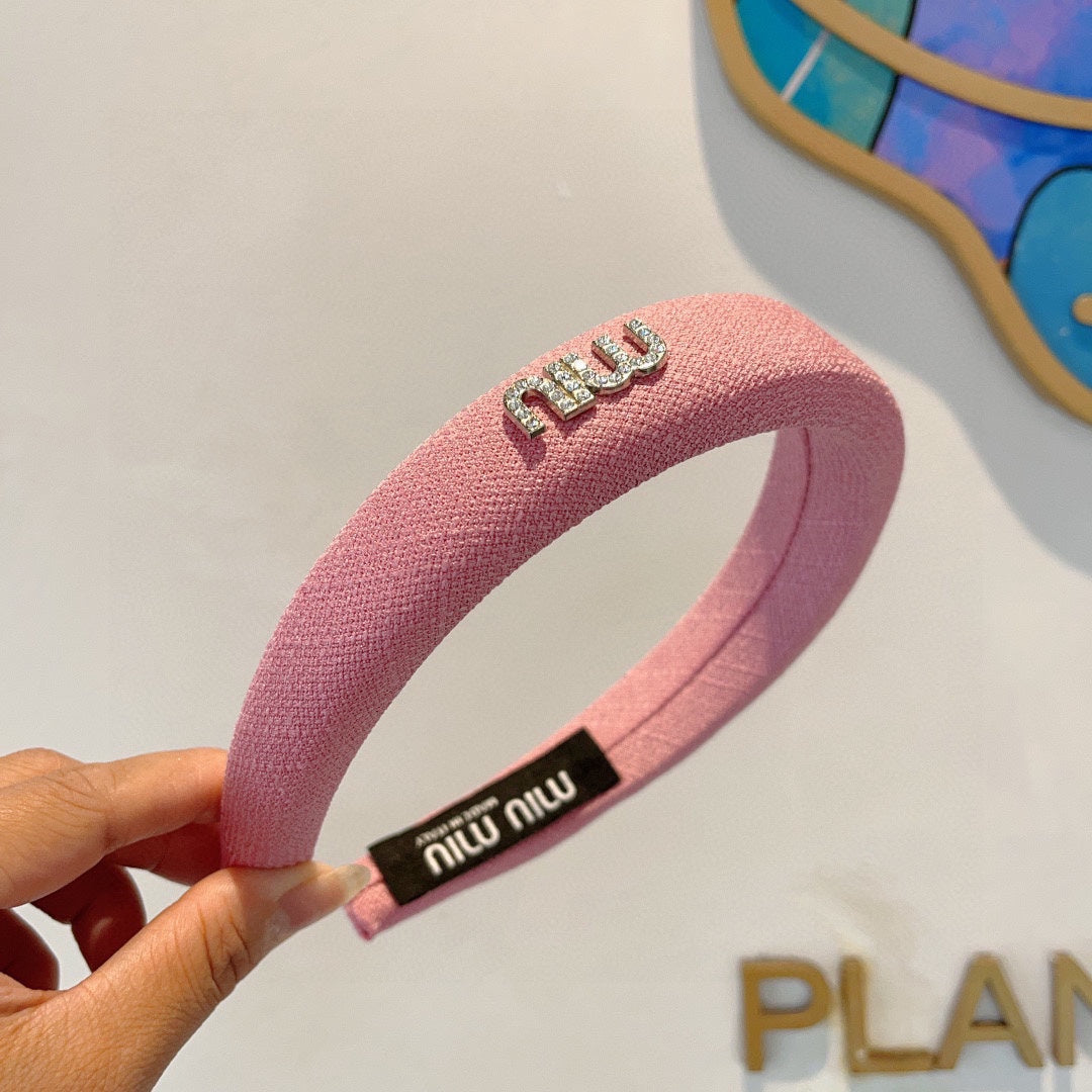 THICK HAIR BAND IN PINK RAW FABRIC 423577