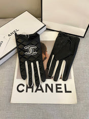 CC GLOVES IN BLACK MIX WHITE SHEEPSKIN 463850