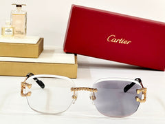 CRYSTAL STUDDED RIMLESS SQUARE FRAME SUNGLASSES CT0603S IN METAL PHOTOCHROMIC LENSES