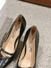 HIGH HEEL 10 CM IN BLACK CROCODILE LEATHER