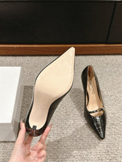 HIGH HEEL 10 CM IN BLACK CROCODILE LEATHER