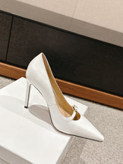 HIGH HEEL 10 CM IN WHITE CROCODILE LEATHER
