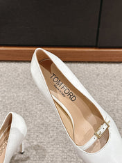 HIGH HEEL 10 CM IN WHITE CROCODILE LEATHER