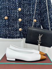 LP REBECCA BALLET FLATS WHITE WAXED LEATHER