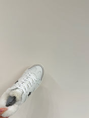 BLACK STAR SNEAKER WHITE CALFSKIN AND SUEDE CALFSKIN WITH SHEARLING LINING