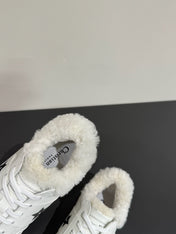 BLACK STAR SNEAKER WHITE CALFSKIN AND SUEDE CALFSKIN WITH SHEARLING LINING