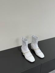 BELLE-D HEELED ANKLE BOOT WHITE PATENT CALFSKIN