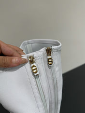 BELLE-D HEELED BOOT WHITE PATENT CALFSKIN