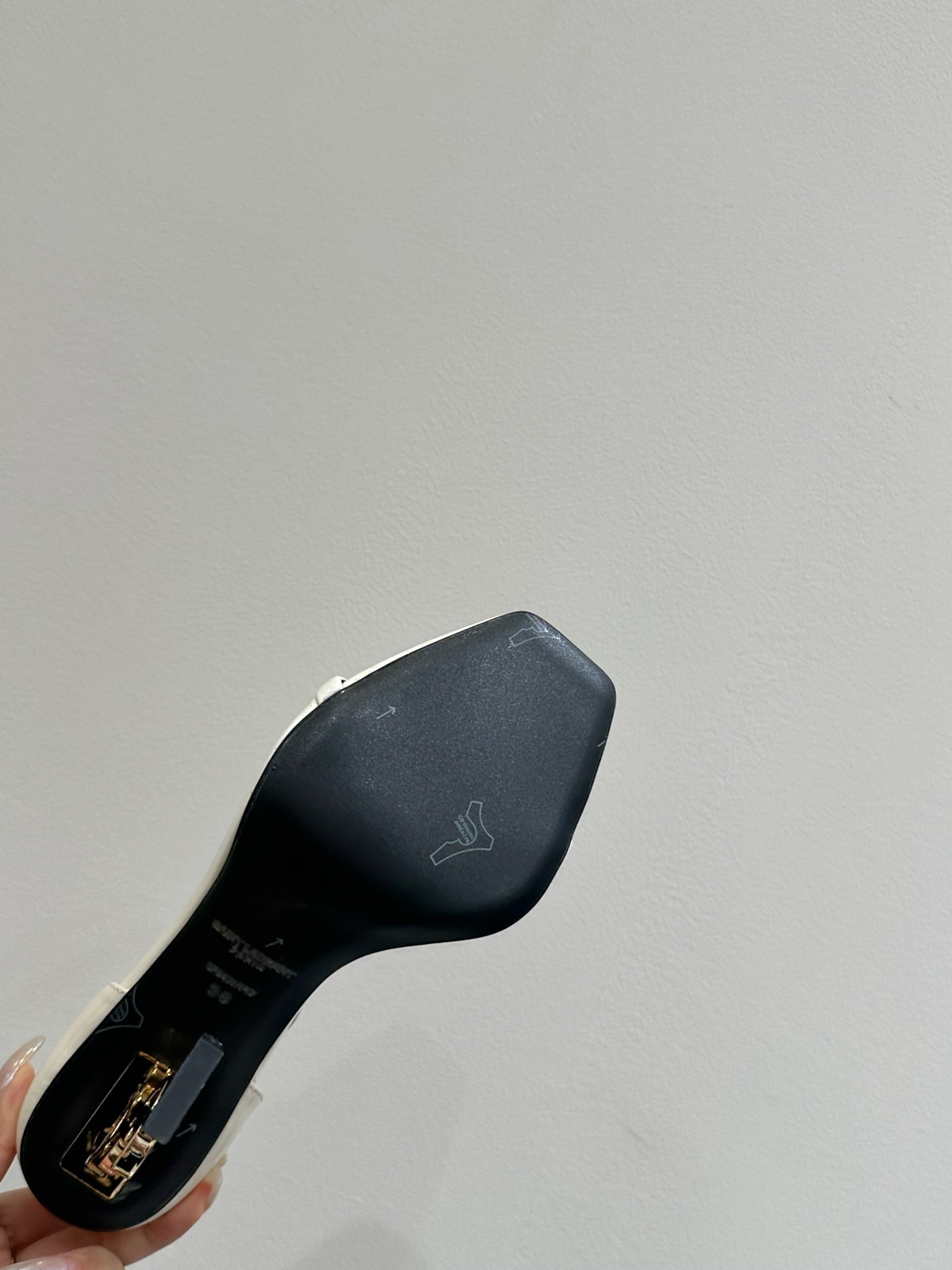 YSL HEELED SANDALS 25S 105 MM IN CREAM WHITE LAMBSKIN