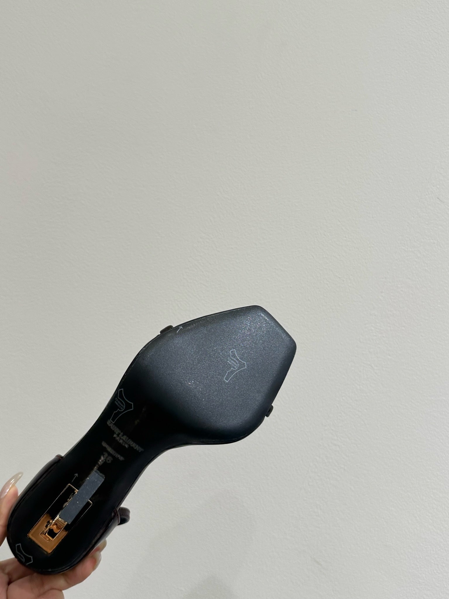 YSL HEELED SANDALS 25S 105 MM IN DARK RED GLOSSY LAMBSKIN