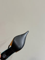 YSL HIGH SLINGBACK 25S IN ENERGY ORANGE GLOSSY LAMBSKIN